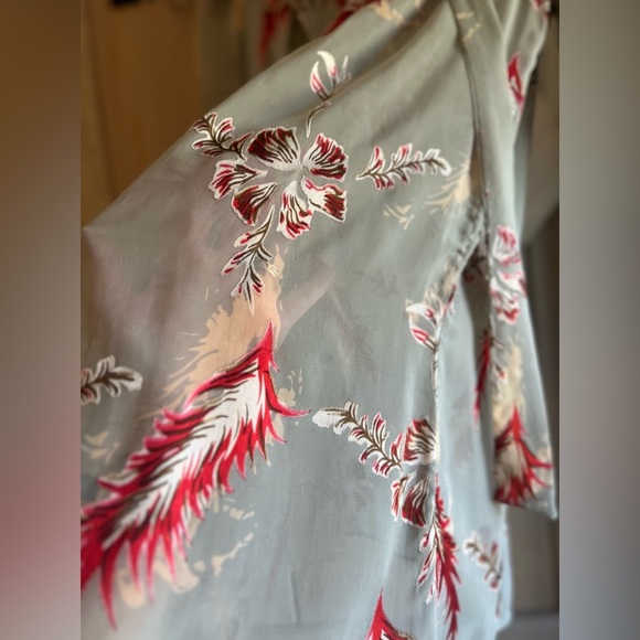 Trinity Semi Sheer Silk Tie Neck Tunic - Picture 3 of 7